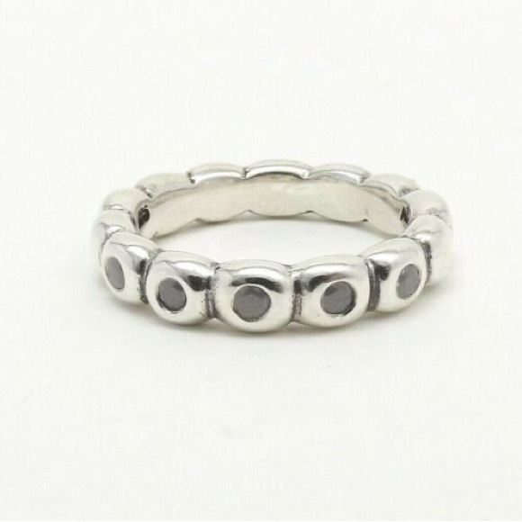 Pandora Black Ice Retired Ring  Size 7.5 - Picture 1 of 2